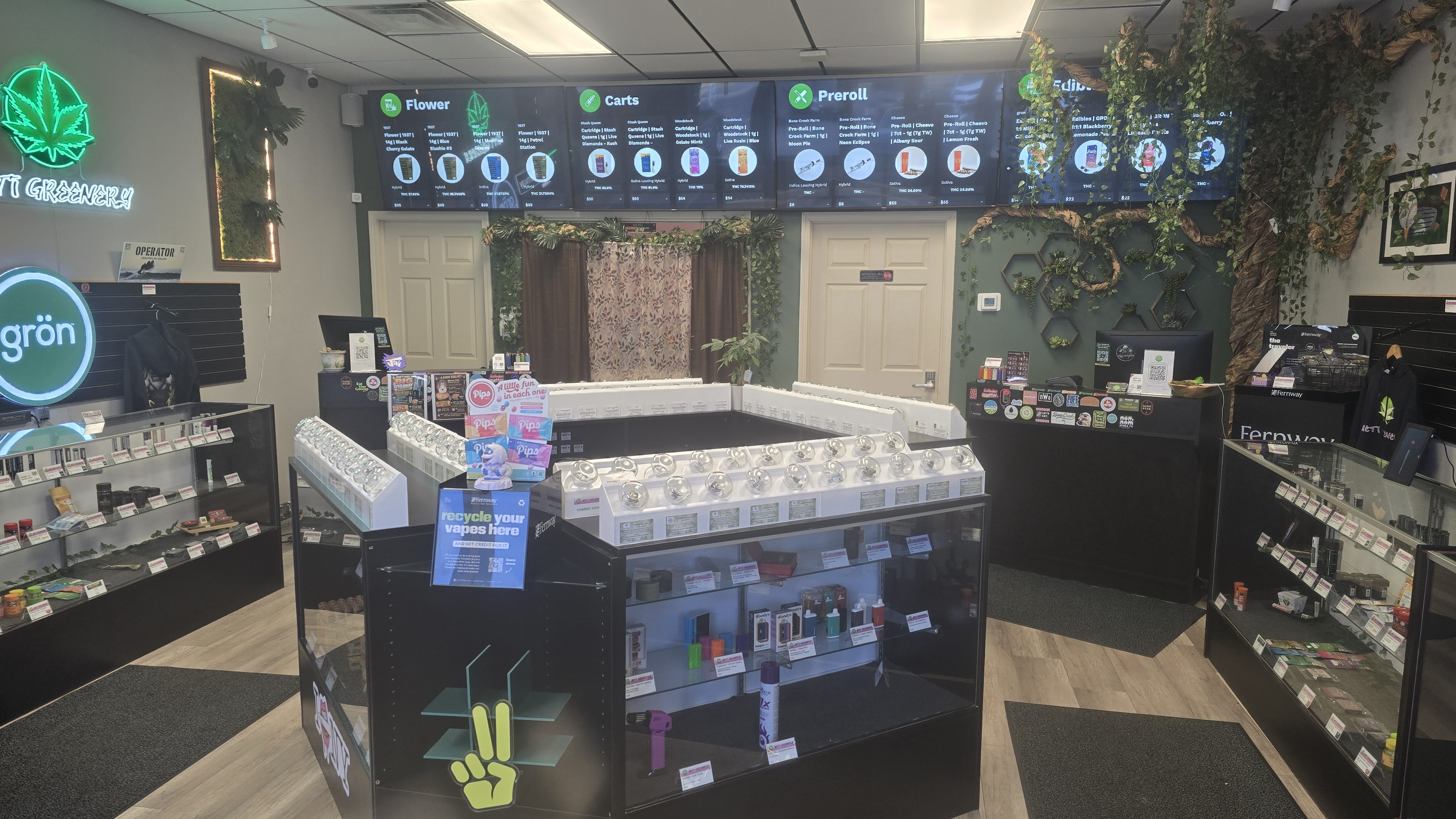 Interior of the Yeti Greenery sales floor