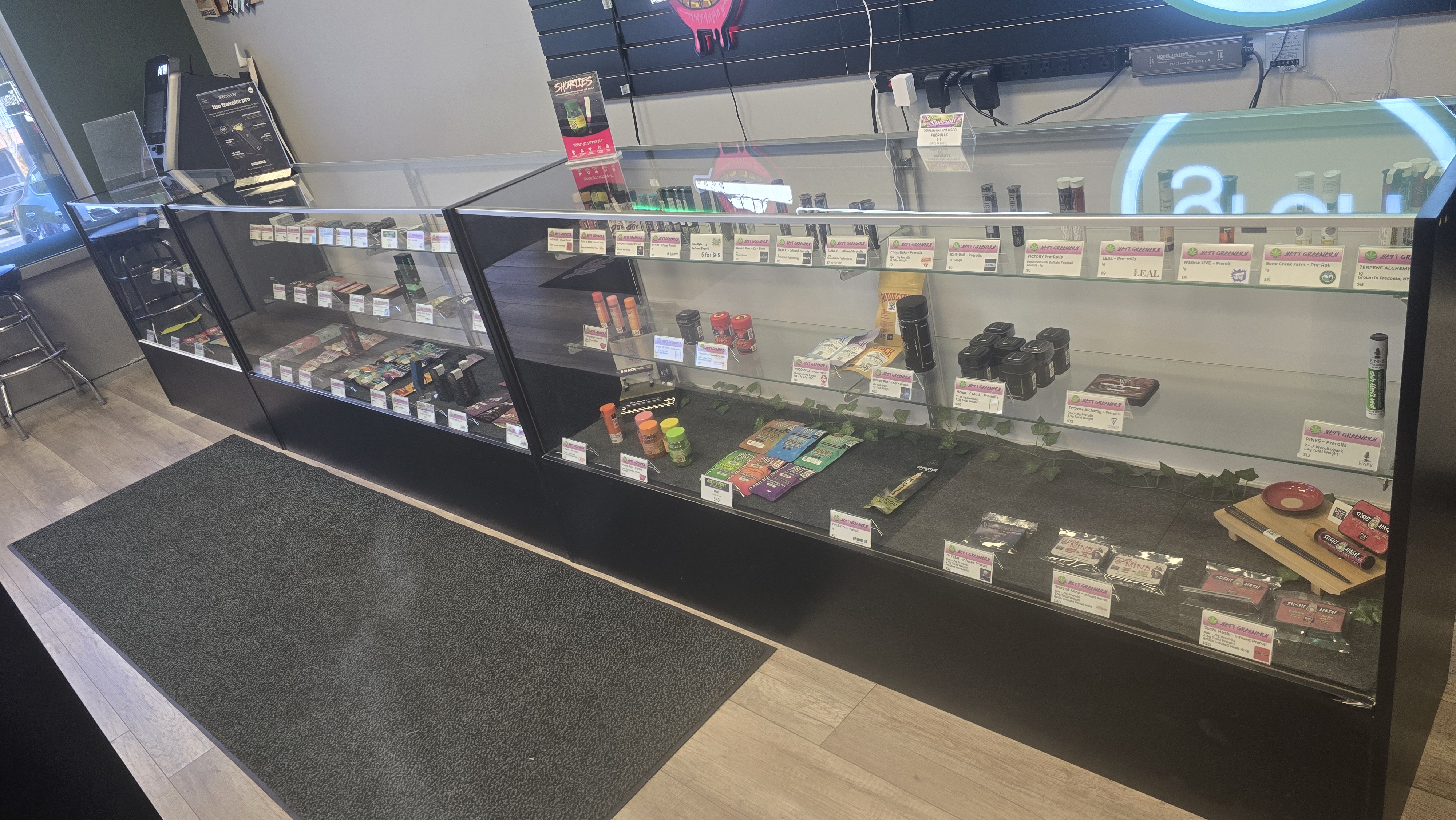 Product counters and budtender stations